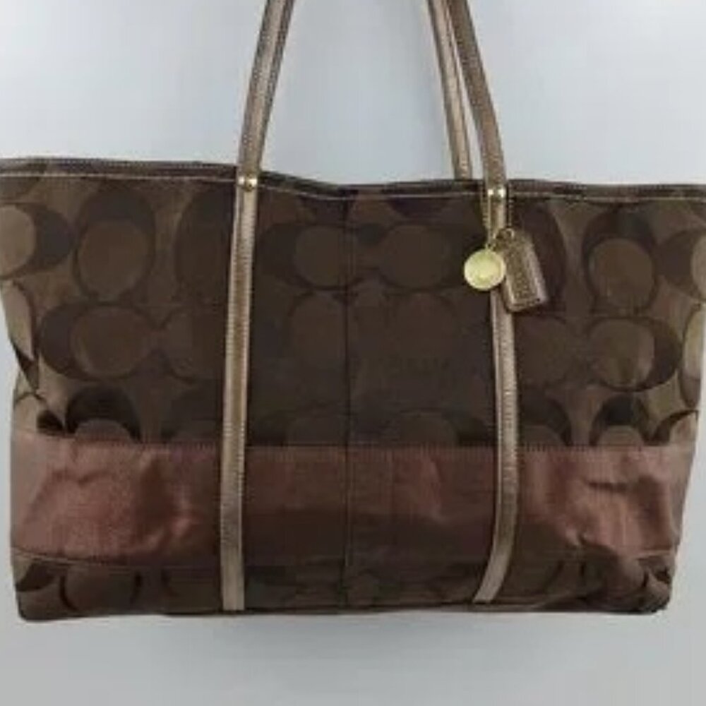 Coach No. F0767-11099 Brown / Copper Canvas Tote